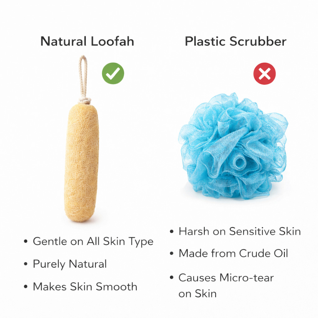 Why natural loofah is better than platic scrubber