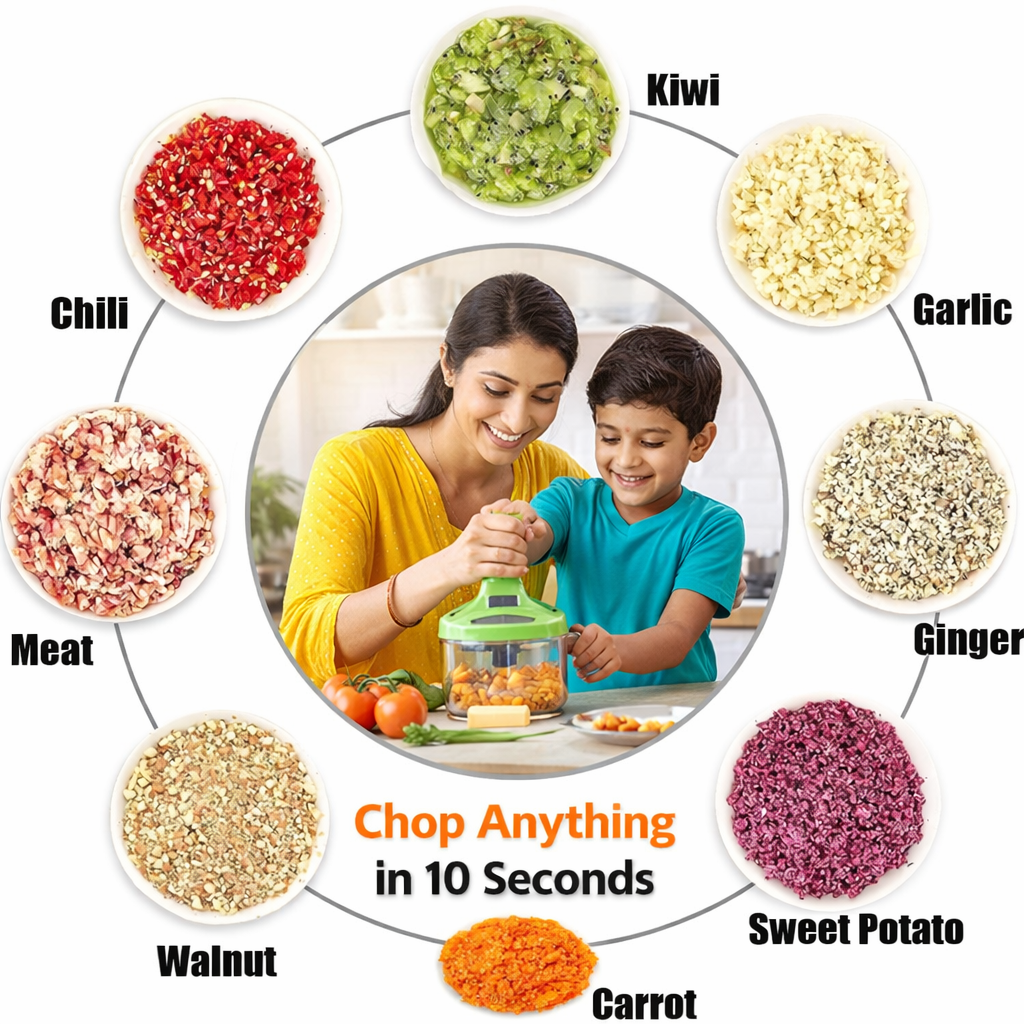 Types of food chopped using this chopper